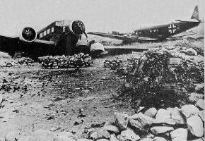 JU52s crash landed on Crete